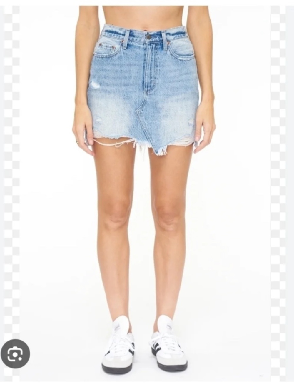Pistola Rumi High Rise Cut Off Denim Skirt